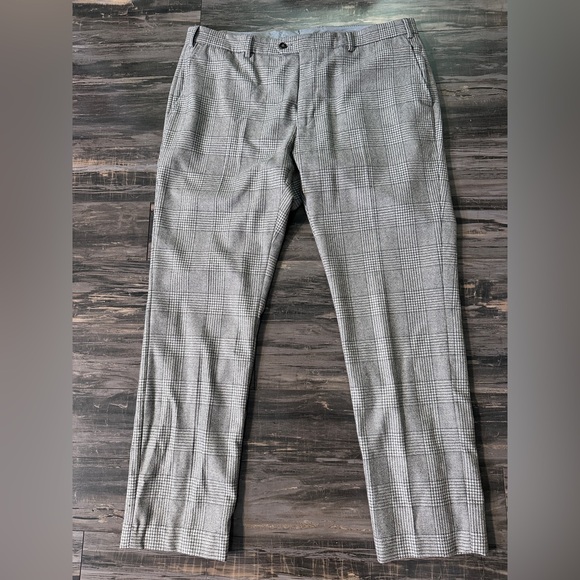 Peter Millar Wool Cashmere Golf  Pants Grey‎ Checkered Men's 40x30 - Picture 1 of 9